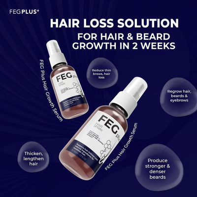 FEGPLUS Minoxidil Hair & Beard Growth Serum (50ml) Thicker and Stronger Hair Spray