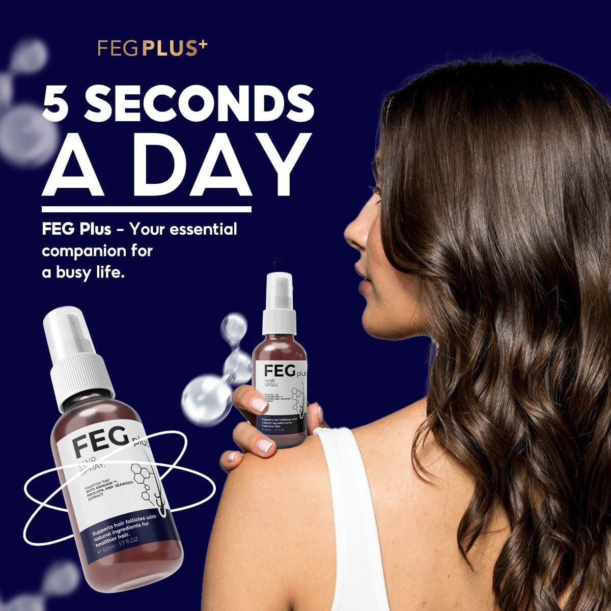 FEGPLUS Minoxidil Hair & Beard Growth Serum (50ml) Thicker and Stronger Hair Spray